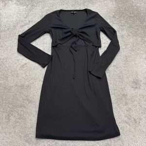 BDBG Paris Ribbed Knit Cut Out Long Sleee Mini Dress Womens Medium Black Stretch